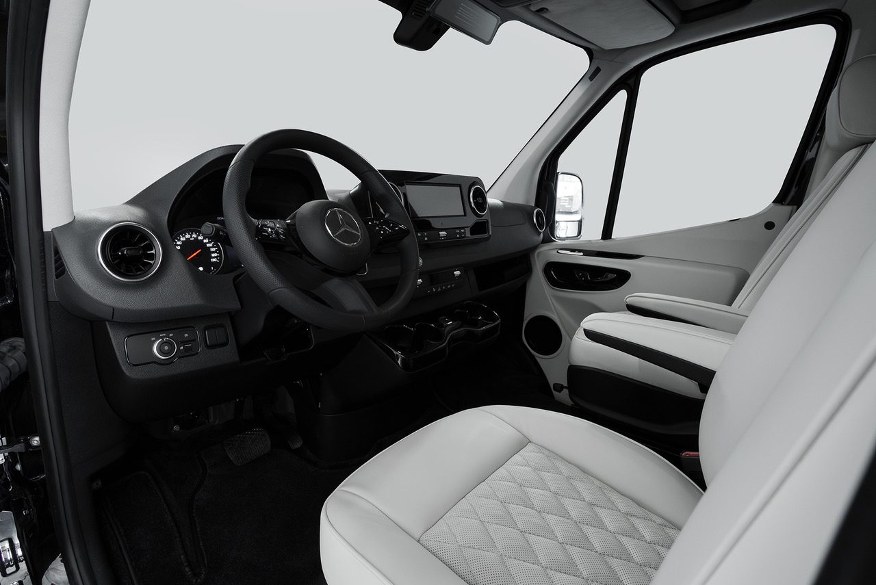 Watch a tour of our VIP Mercedes Sprinter interior